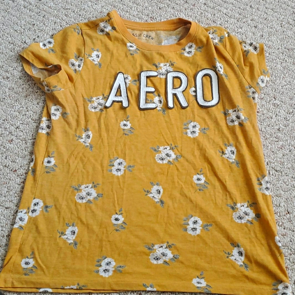 Mustard yellow floral shirt
